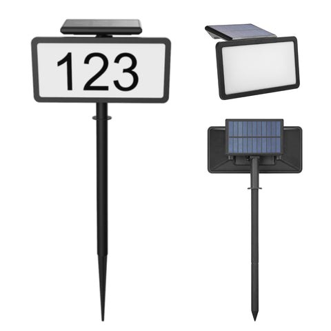 Carvature Solar House Number Sign