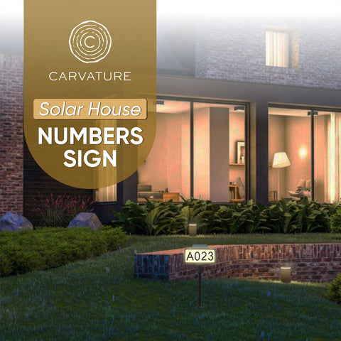 Carvature Solar House Number Sign
