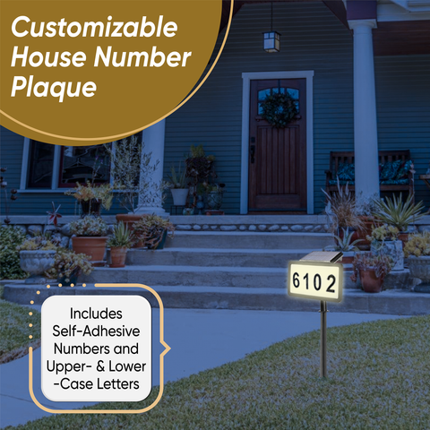Carvature Solar House Number Sign