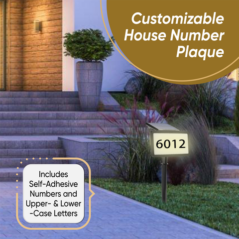 Carvature Solar House Number Sign