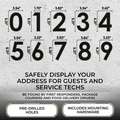 Address Numbers Small 5 Inch Address Numbers for Home and Commercial Use - Modern, – Carvature