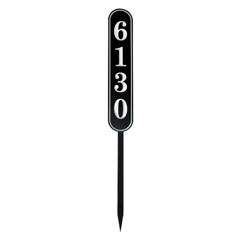 Vertical Oval House Number Sign for Yard, Address Plaque with Stake for Outside Lawn,
