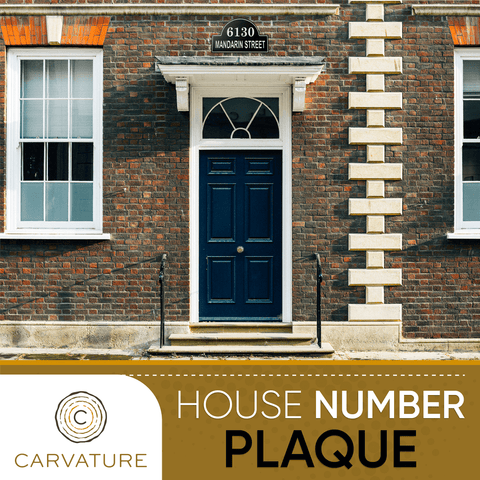 Arch Two Line House Number and Street Name Address Plaque