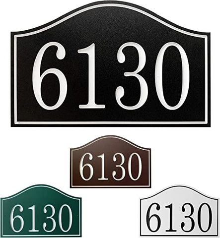Wave One Line  House Numbers Address Plaque