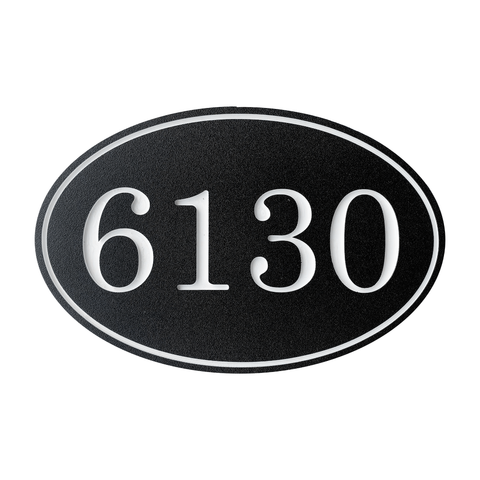 Oval House Numbers Address Plaque