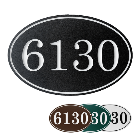 Oval House Numbers Address Plaque