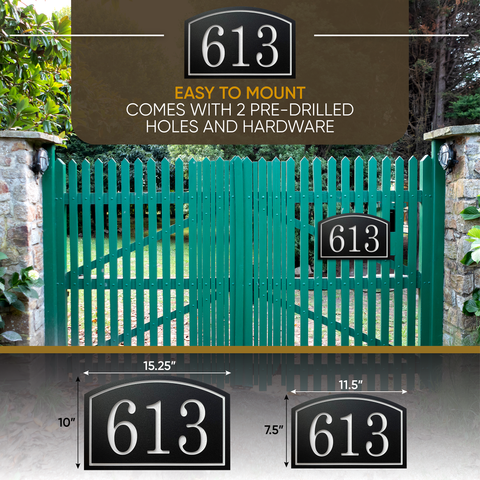 Long Arch House Numbers Address Plaque