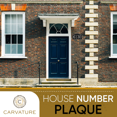 Wave One Line  House Numbers Address Plaque