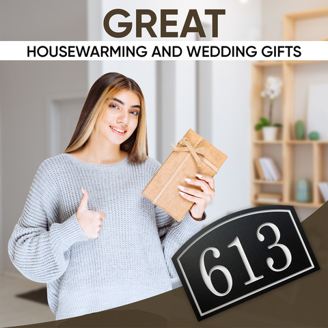 Long Arch House Numbers Address Plaque